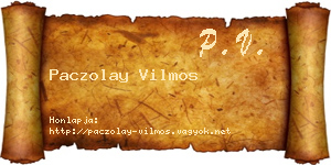 Paczolay Vilmos névjegykártya